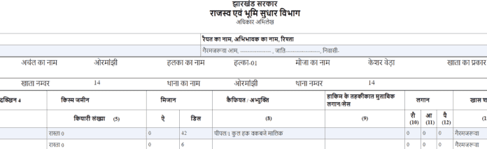 bhulekh jharkhand jharbhoomi